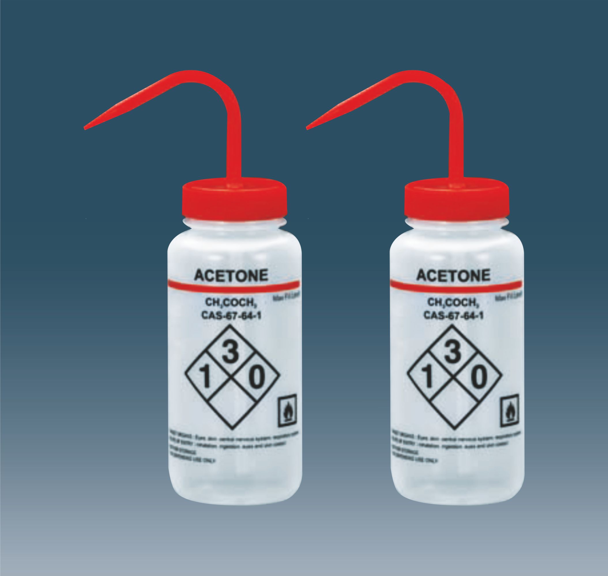 Self Venting -Self labelled Wide Mouth  Wash Bottle - Acetonirite  (2 Colour)